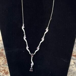 Avon Birthstone Earring and Necklace Gift Set June in Silver and Moonstone